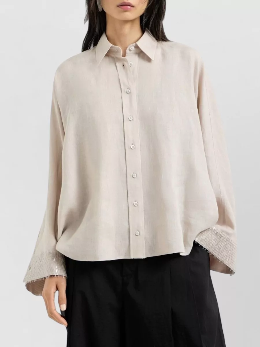 Brunello Cucinelli Linen Long-Sleeve Shirt