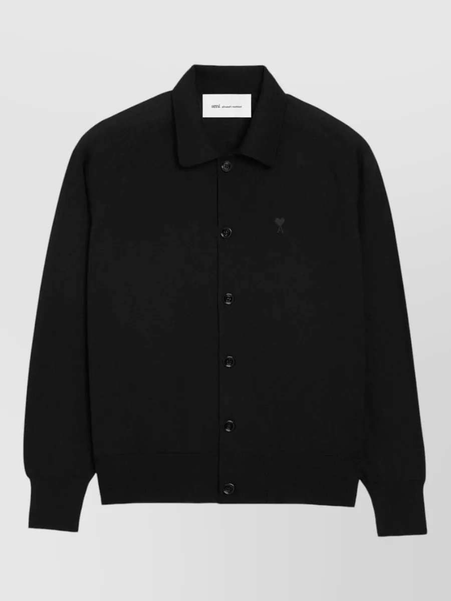 Ami Paris wool polo collar cardigan