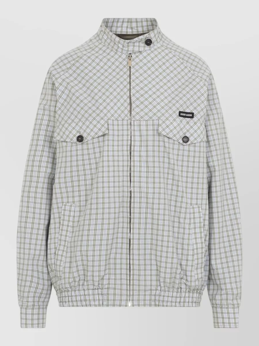 Miu Miu Checked Oversized Single Breasted Jacket