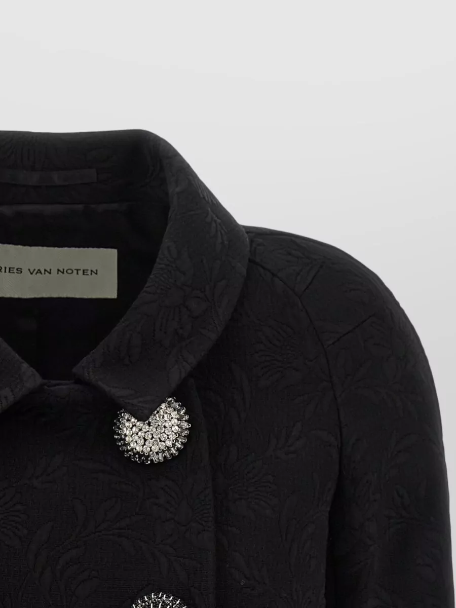 Dries Van Noten Floral-Stitched Double-Breasted Blazer