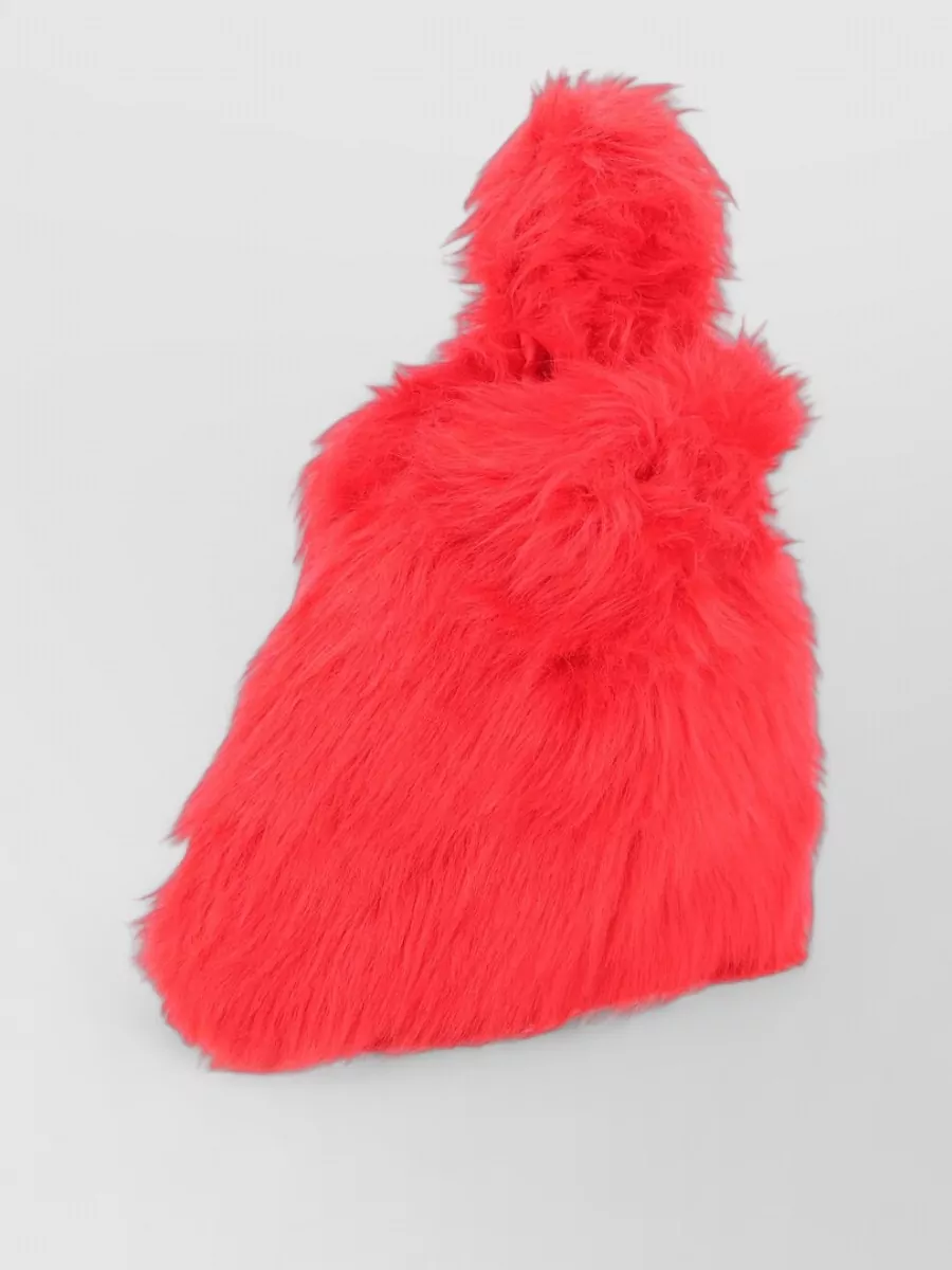 Msgm Mini Bag Unique Shape Faux Fur Texture