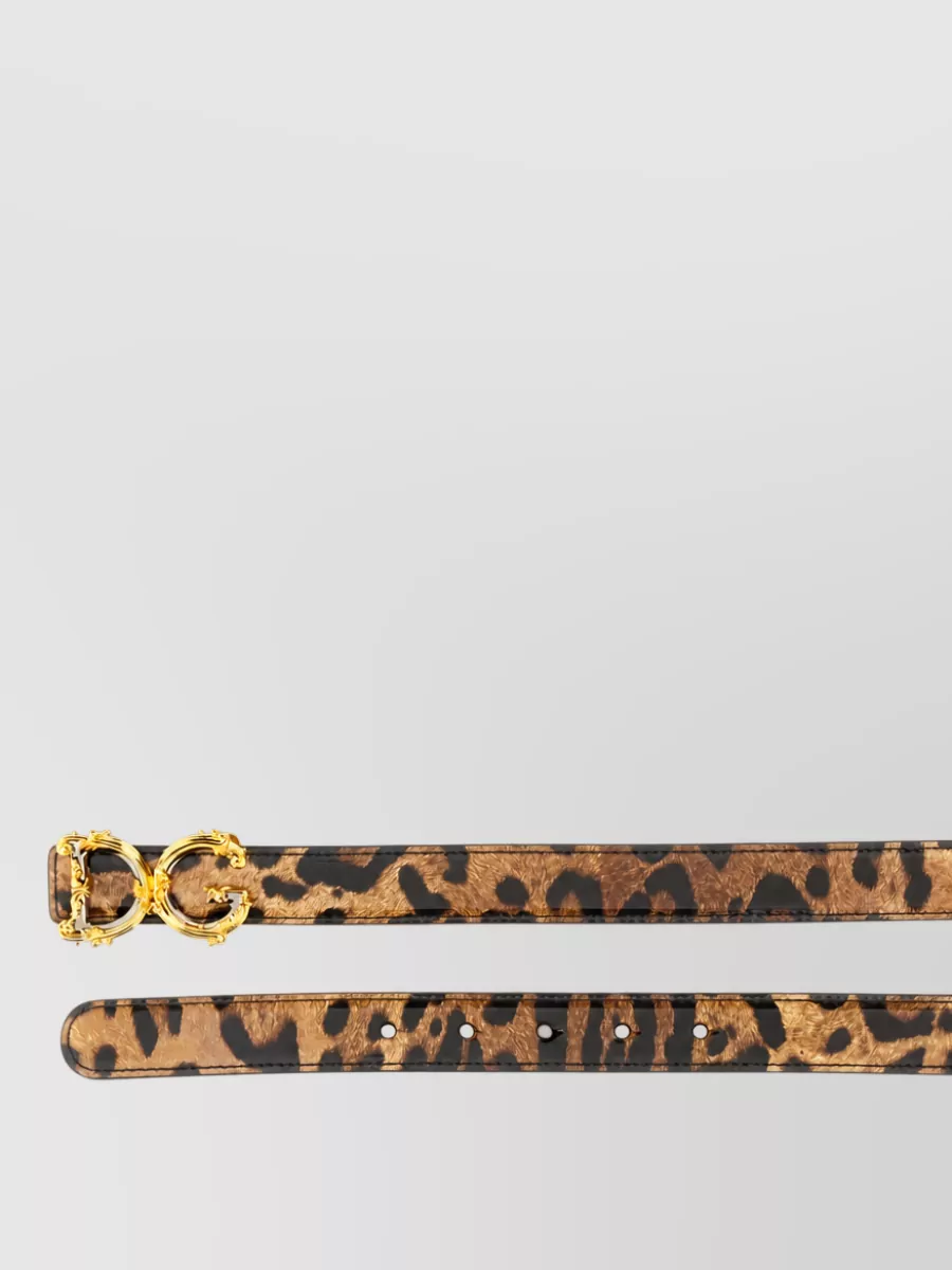 Dolce&Gabbana Leopard-Print Leather Belt