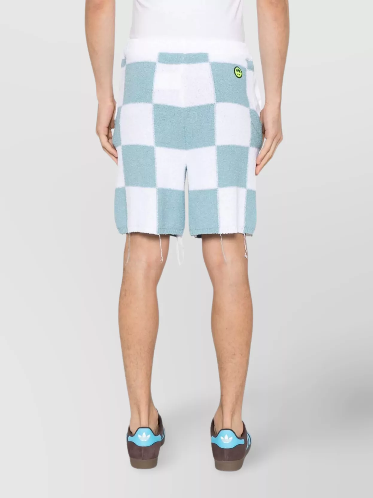 Shop Barrow Knitted Checkered Shorts Drawstring Waist