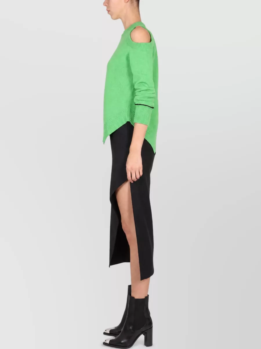 Alexander Mcqueen Wool Mohair Asymmetric Skirt