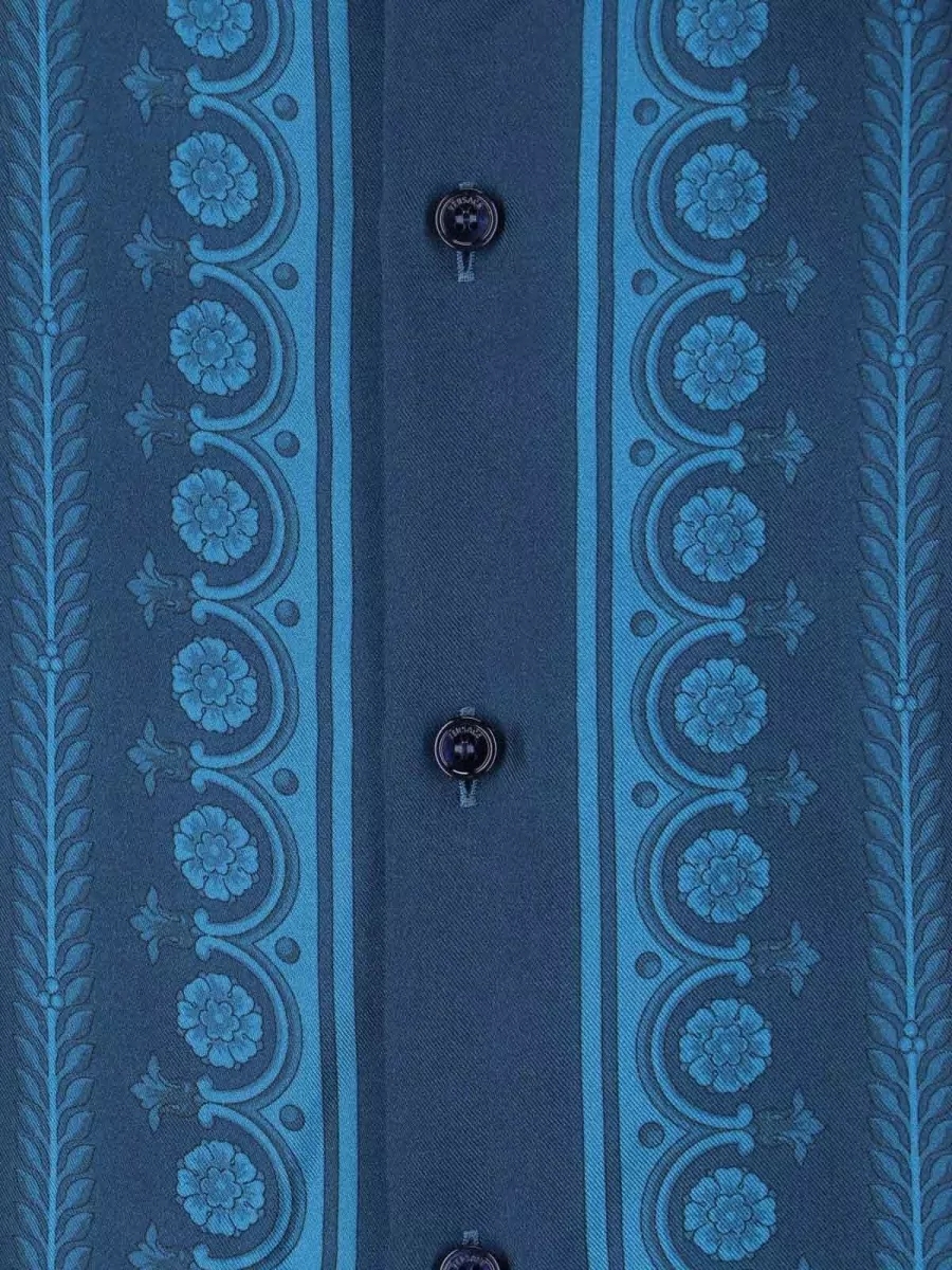 Versace Tailored Collar Shirt Long Sleeves Floral Pattern