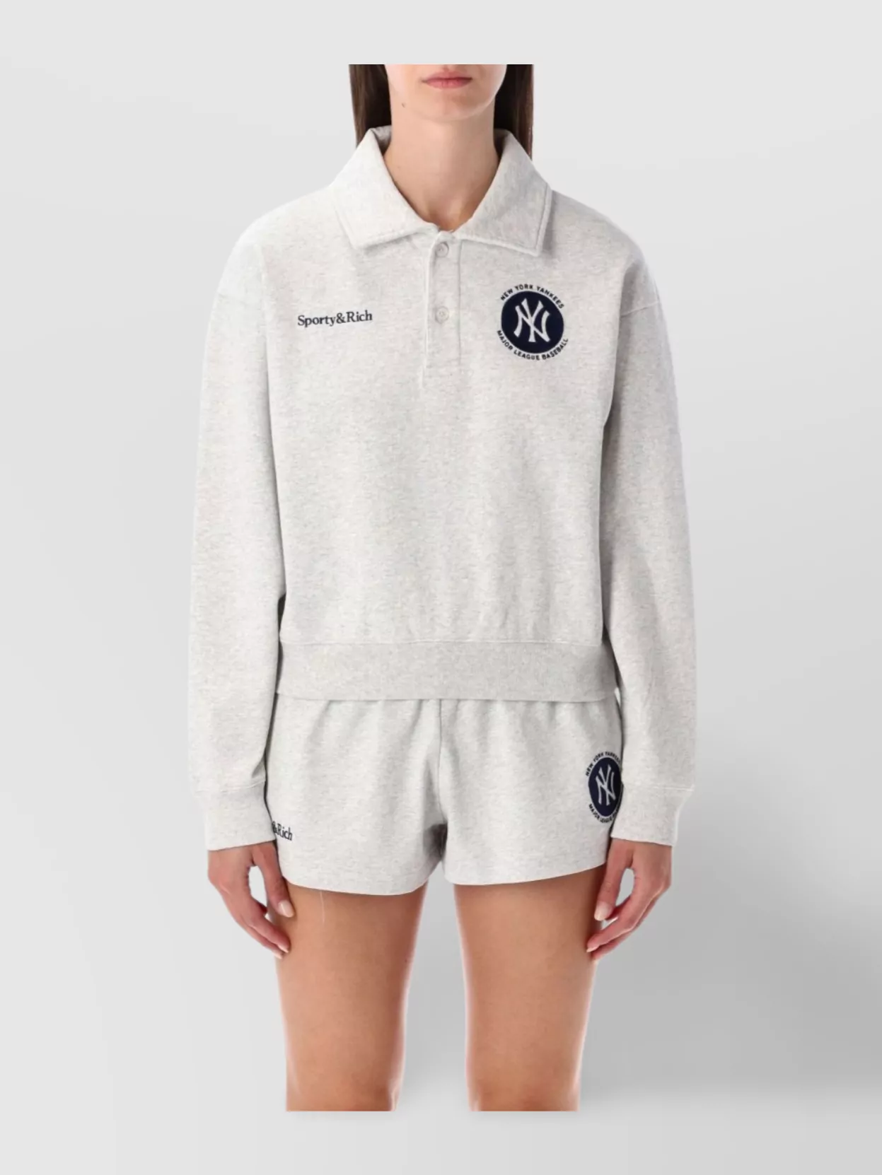 Sporty And Rich Polo Fleece With Ribbed Hem And Cuffs