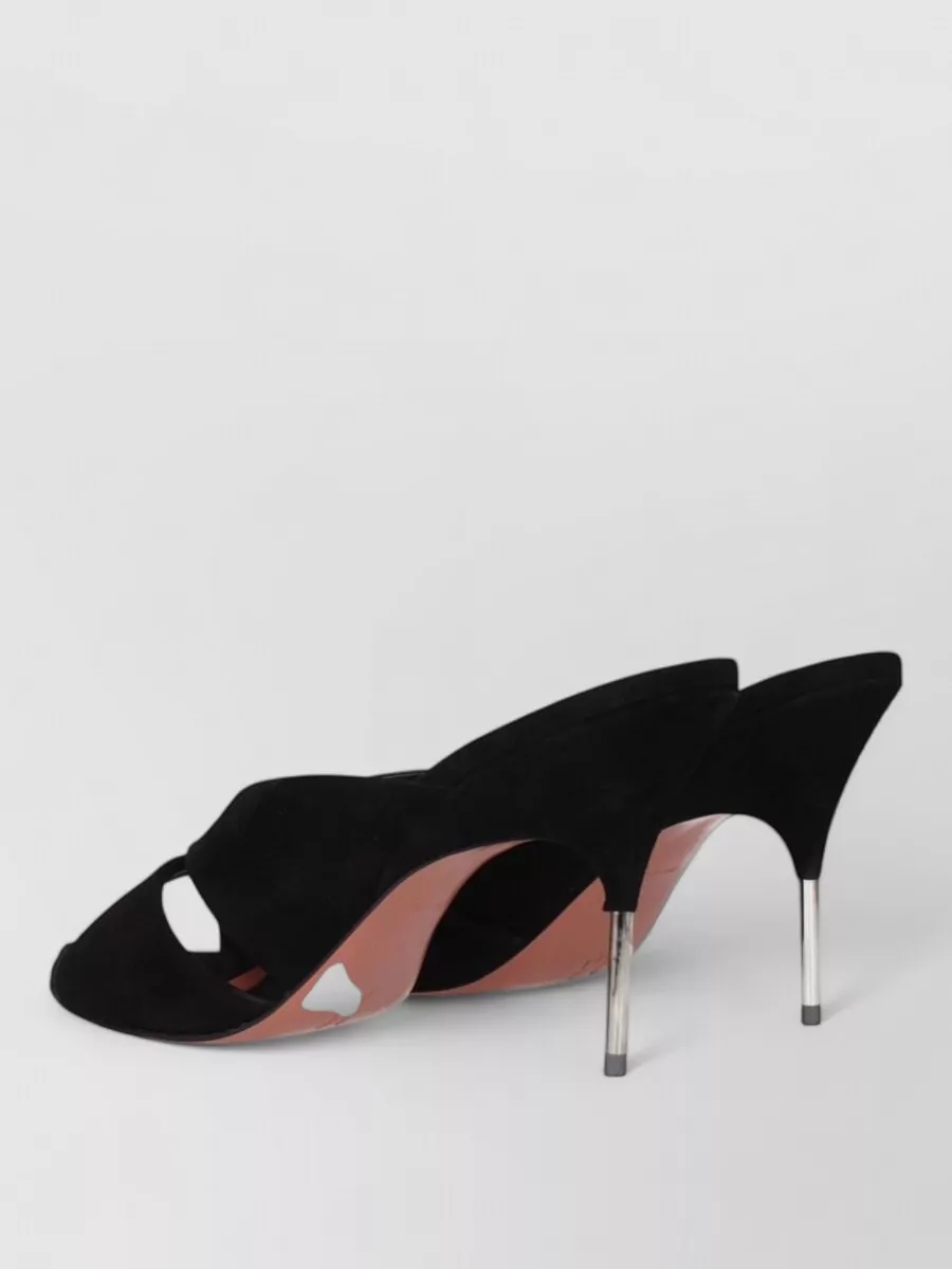 Amina Muaddi Leather Stiletto-Heel Mules