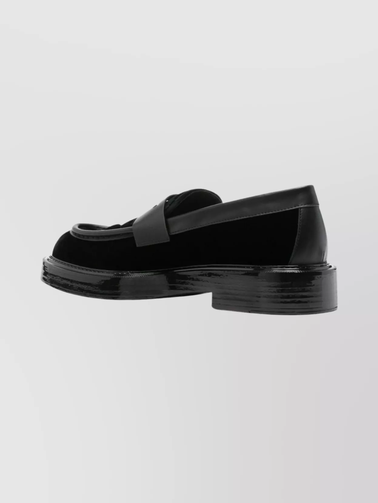 Emporio Armani Glossy Finish Round Toe Penny Loafers