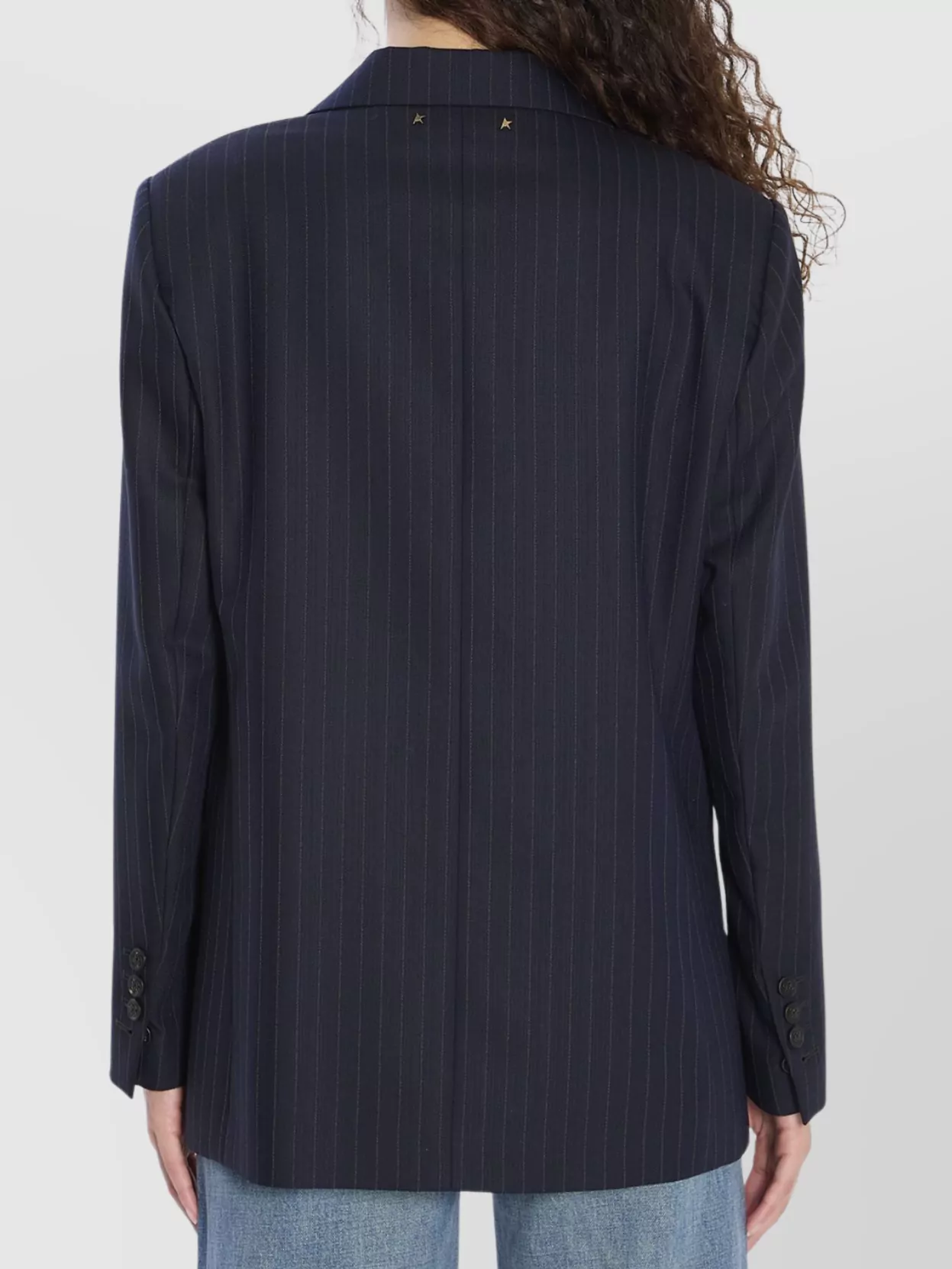 Golden Goose Striped Wool And Cotton Blend Blazer