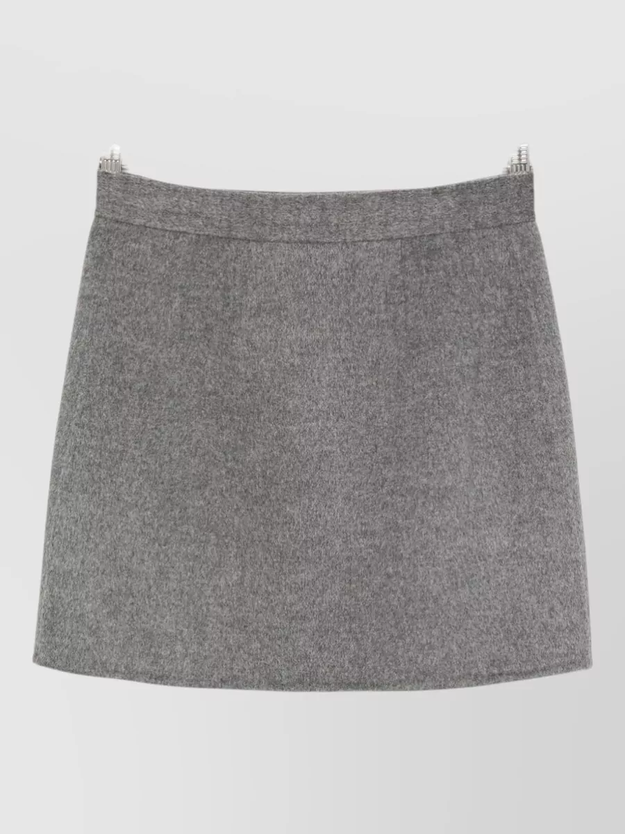 Semicouture Wool Felted Wrap Pleated Skirt