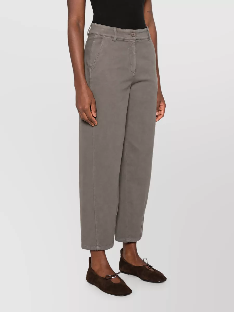 Via Masini 80 Cotton Twill High-Rise Straight-Leg Trousers