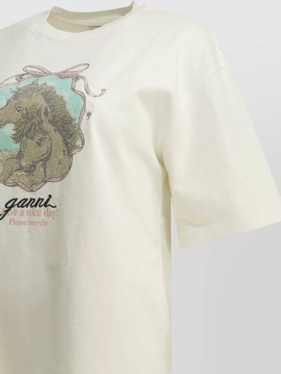 Ganni Organic Cotton Oversized Crew-Neck T-Shirt