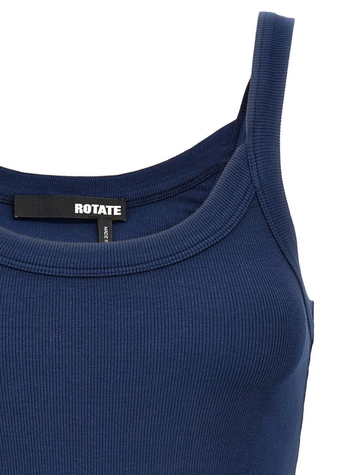 Rotate Birger Christensen Sculpted Ribbed Tank Top With Scoop Neck