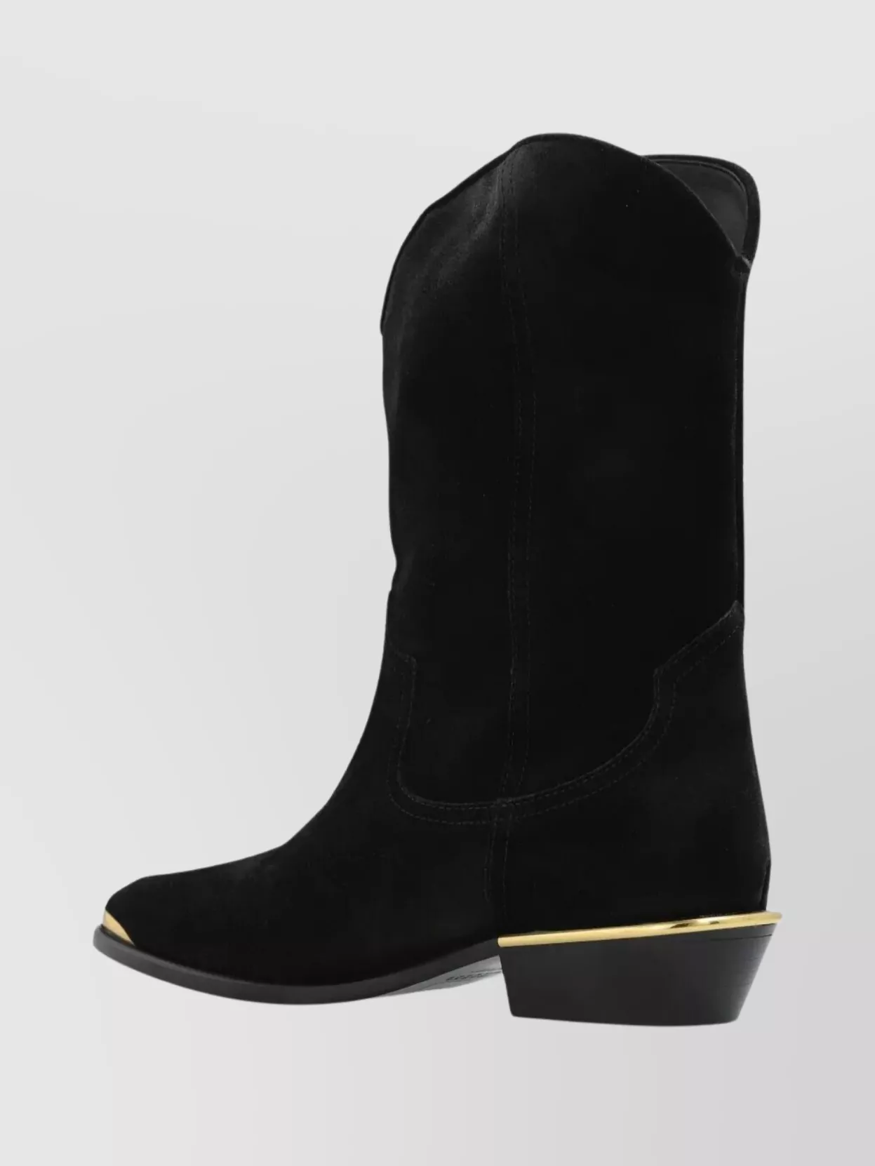 Isabel Marant Block Heel Suede Boot With Gold Trim