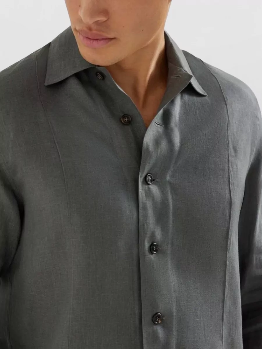 Brunello Cucinelli Shirt Long Sleeves Spread Collar Button Cuffs