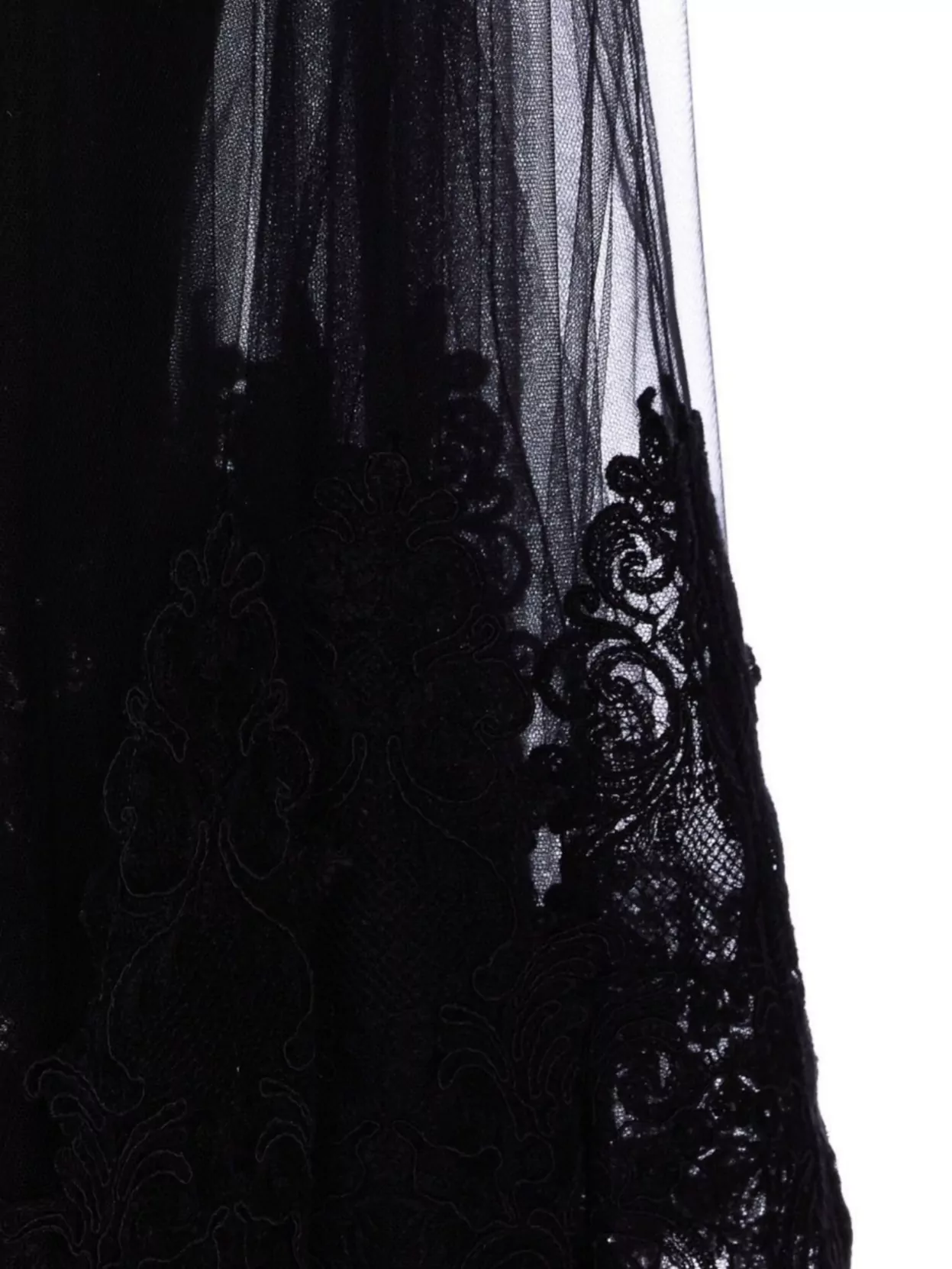 ELISABETTA FRANCHI HIGH WAIST EMBROIDERED MIDI SKIRT WITH SHEER OVERLAY