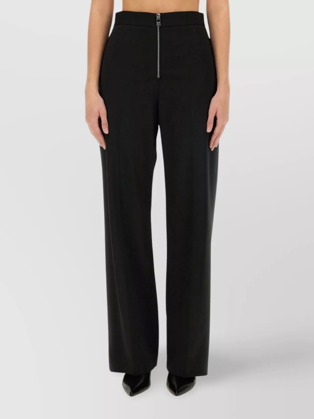 MSGM HIGH WAIST WIDE LEG TROUSERS WITH SIDE POCKETS