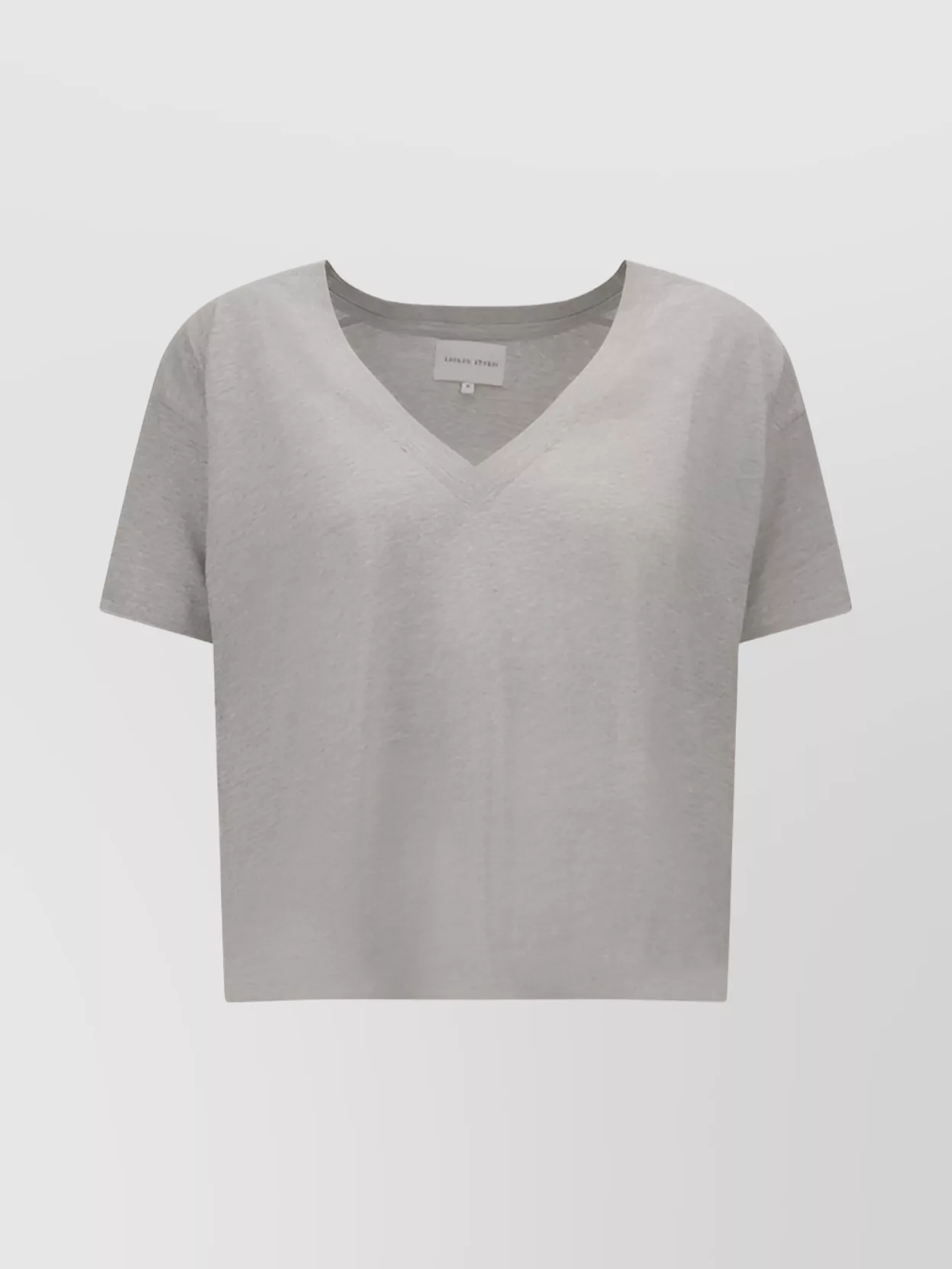 Loulou Studio V-Neck Cotton T-Shirt Asymmetrical Hemline