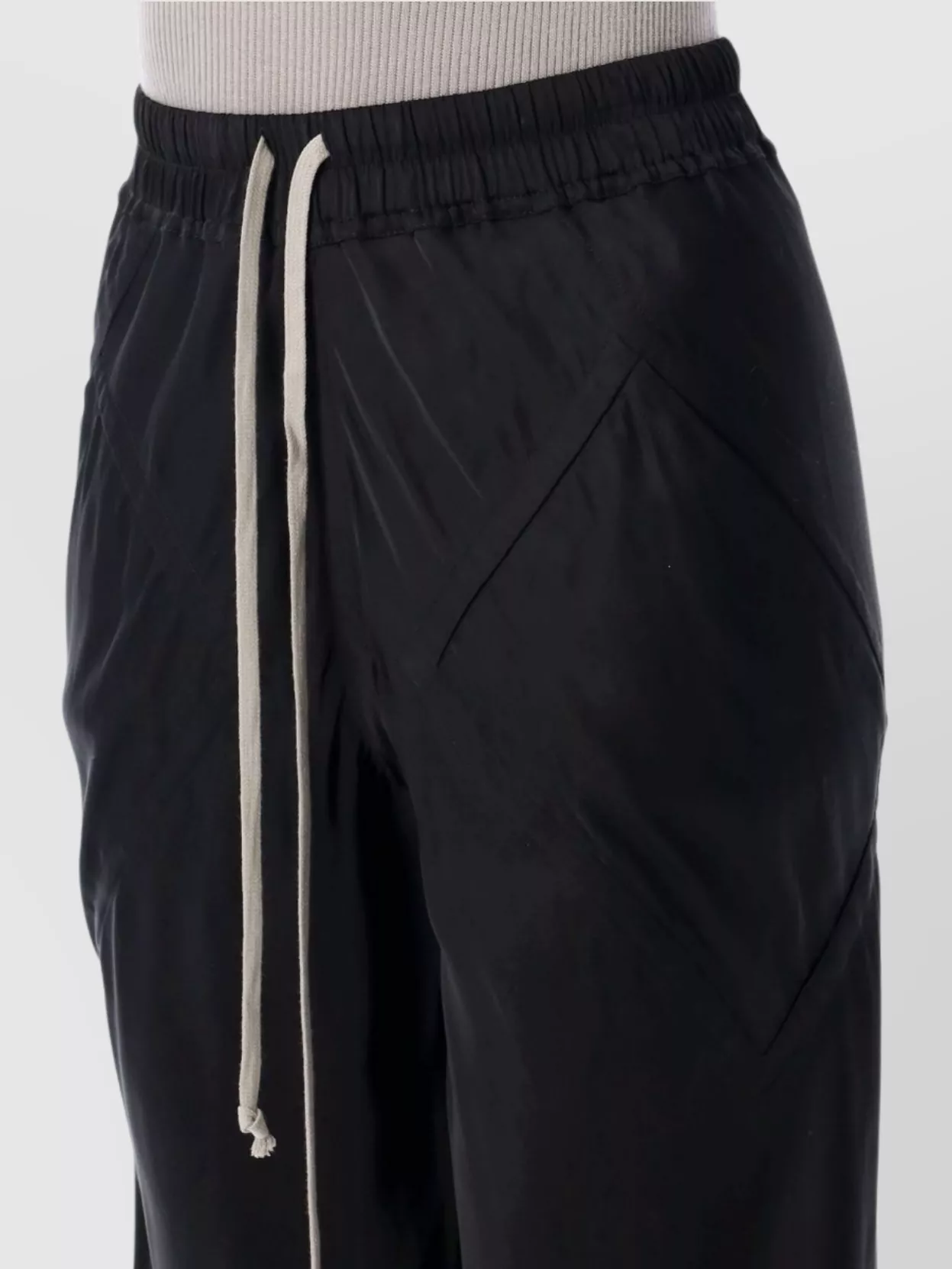 Rick Owens Bias Drawstring Trousers Featuring Elastic Waistband In Black