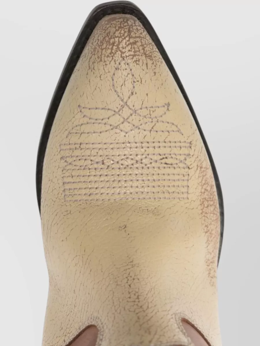 Golden Goose Leather Embroidered Pull-On Boots