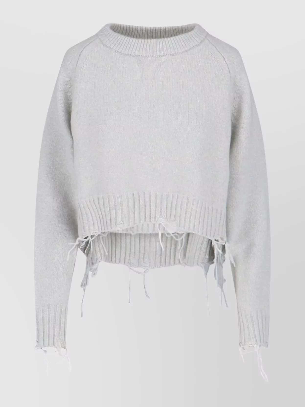 Low Classic Cropped Knitwear Raglan Sleeves In White
