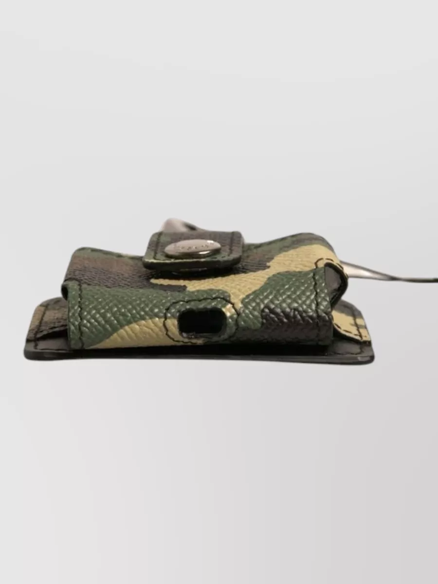 Dolce&Gabbana Camouflage Leather Airpods Case Keychain