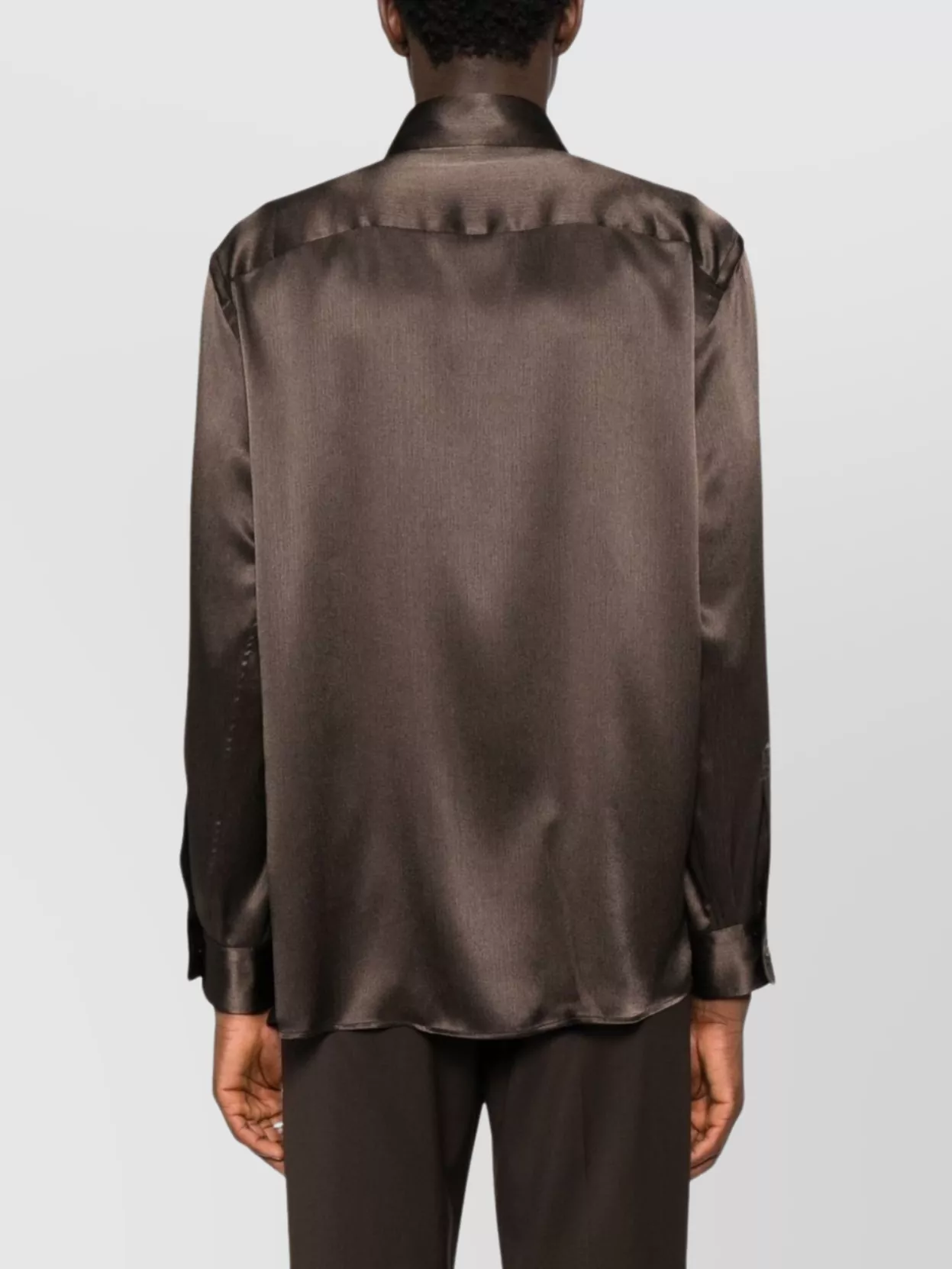 Emporio Armani Longline Satin Double-Breasted Shirt