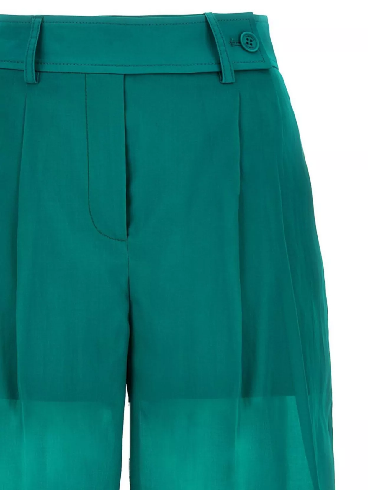 Alberta Ferretti High Waist Pleated Sheer Fabric Trousers