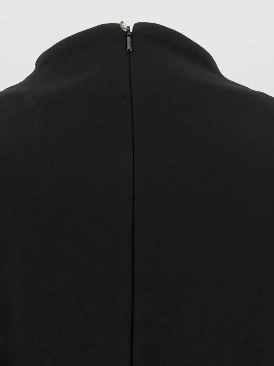 Sportmax Viscose-Blend V-Neck Long-Sleeve Mini Dress