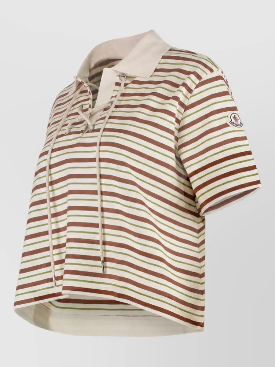 Moncler Striped Cotton Polo Shirt