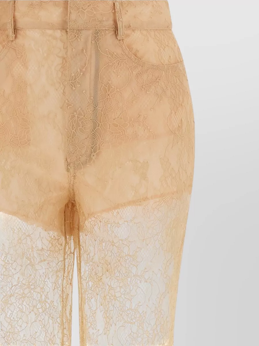 Giuseppe Di Morabito High Waist Lace Trousers Sheer Design