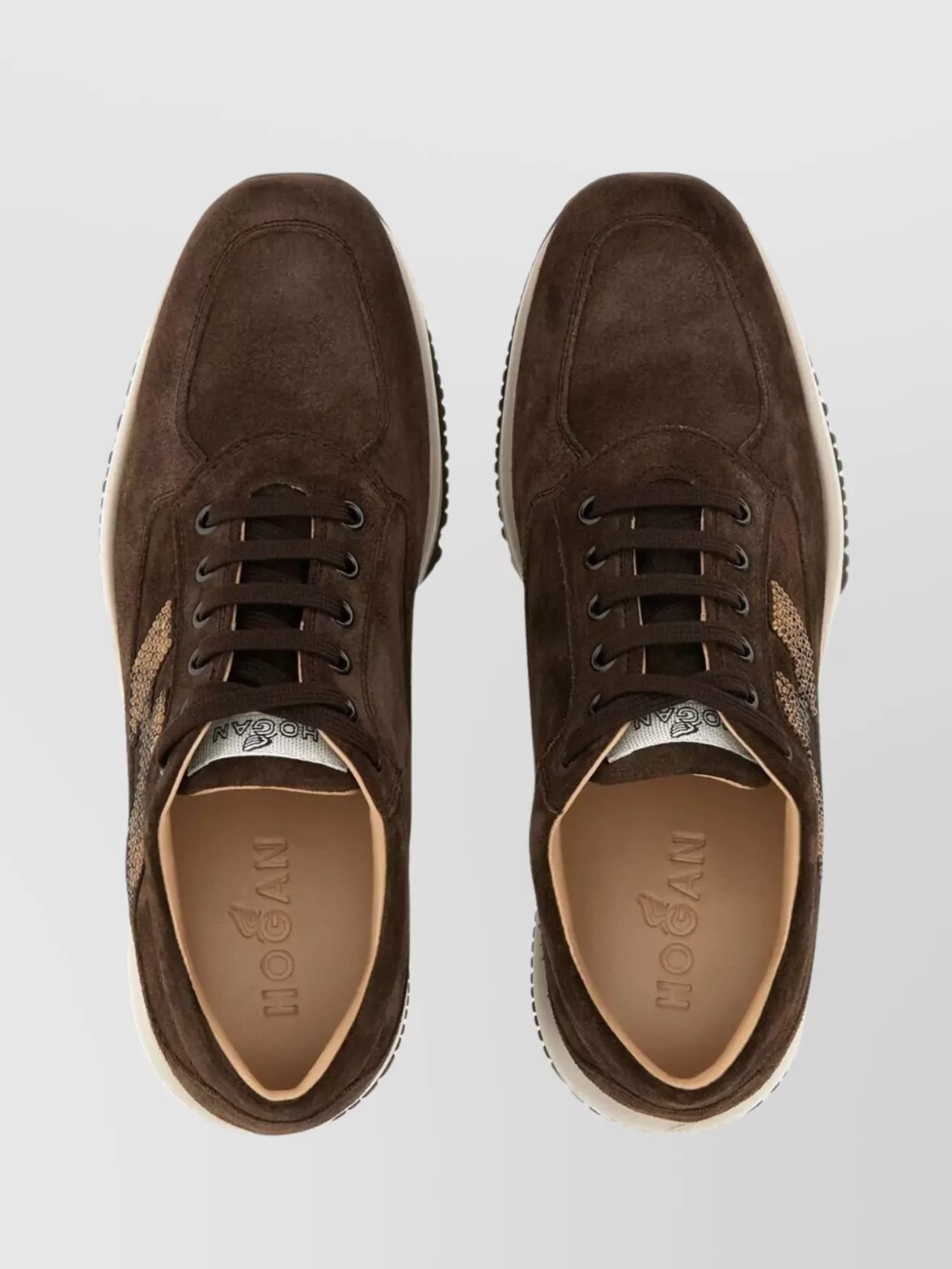 Hogan Suede Strass Rubber Sole Sneakers
