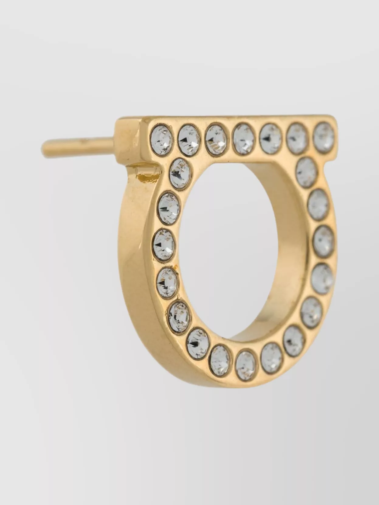 Ferragamo Circular Crystal Stud Earrings