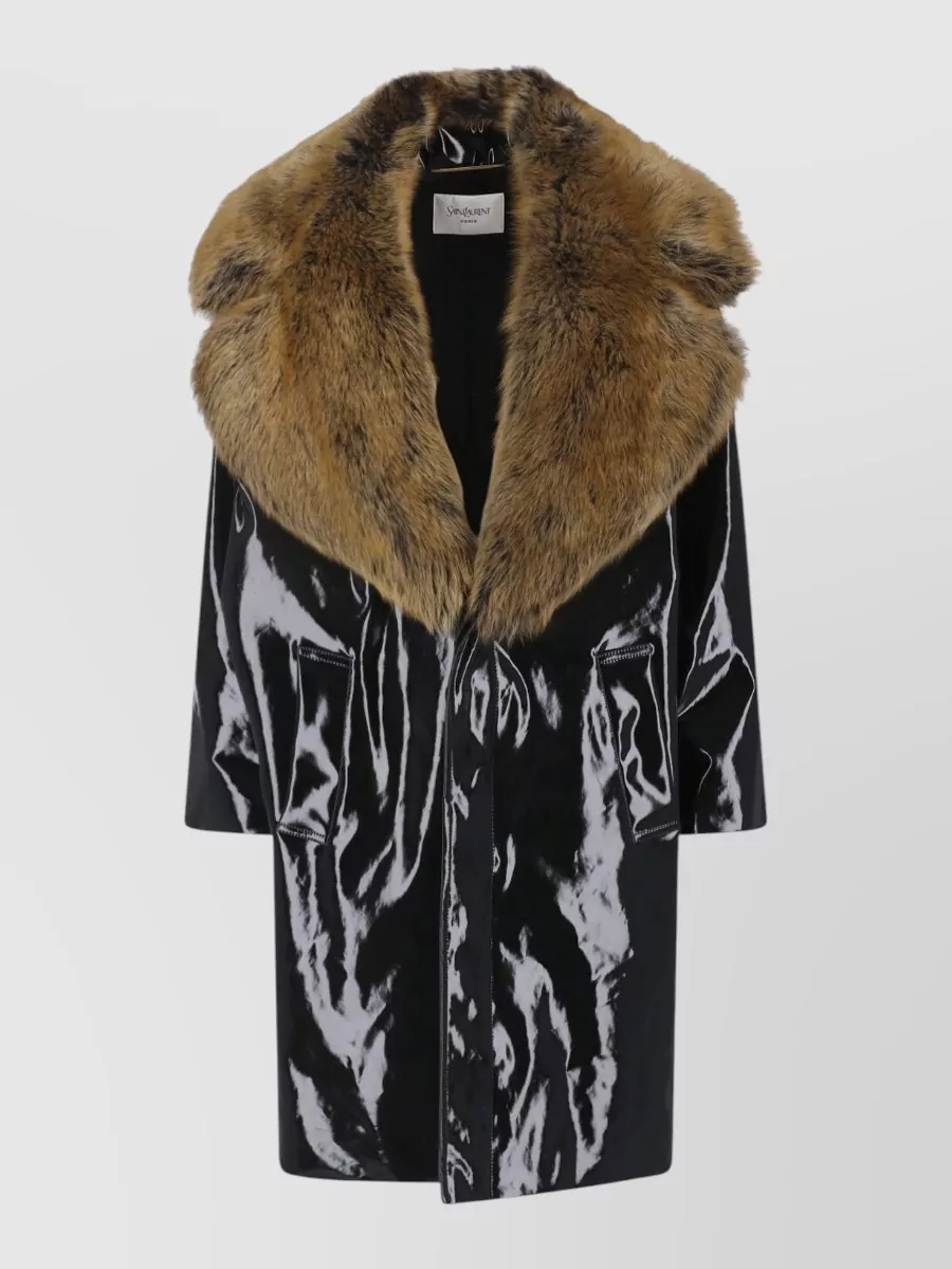 Saint Laurent fur collar coat