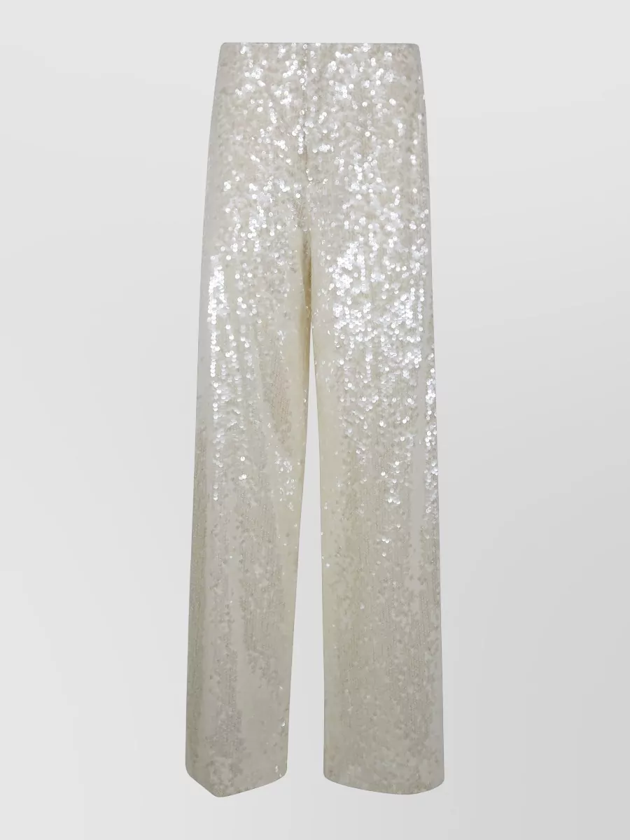 Alberta Ferretti Wide Leg Trousers Sequin Detail Pockets