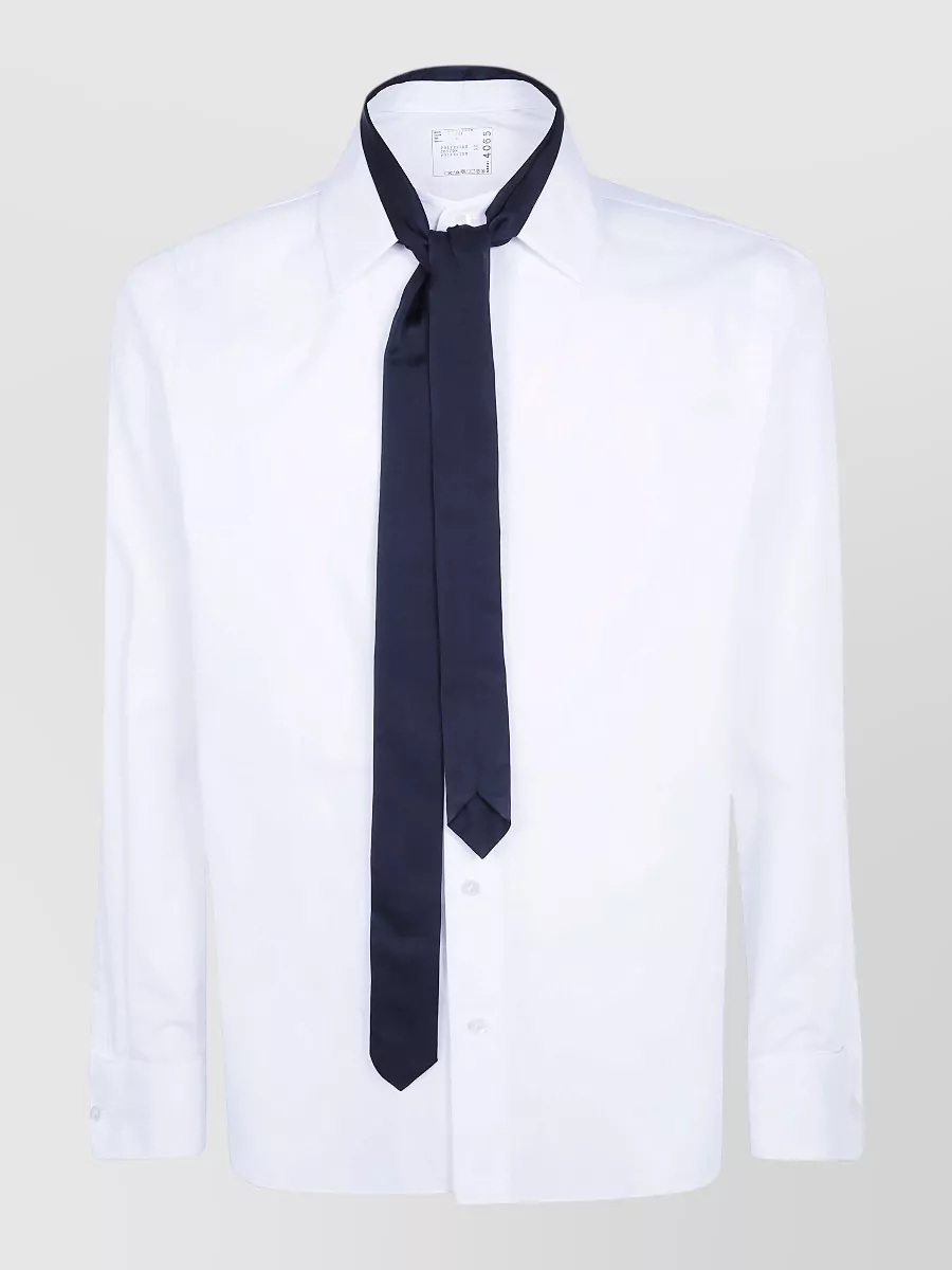 Sacai poplin shirt with satin tie