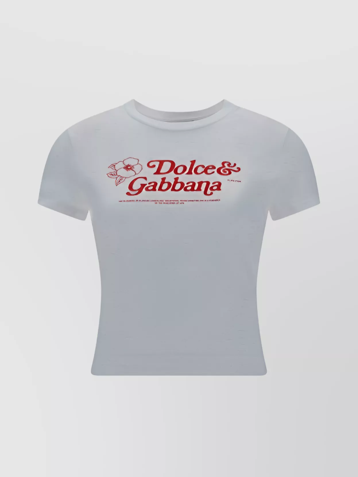 Shop Dolce & Gabbana Cropped Floral Motif T-shirt