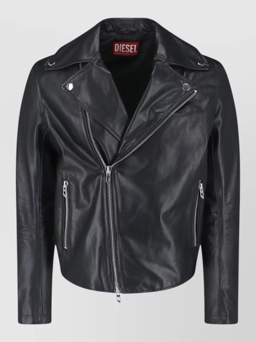 Diesel Leather asymmetric biker jacket