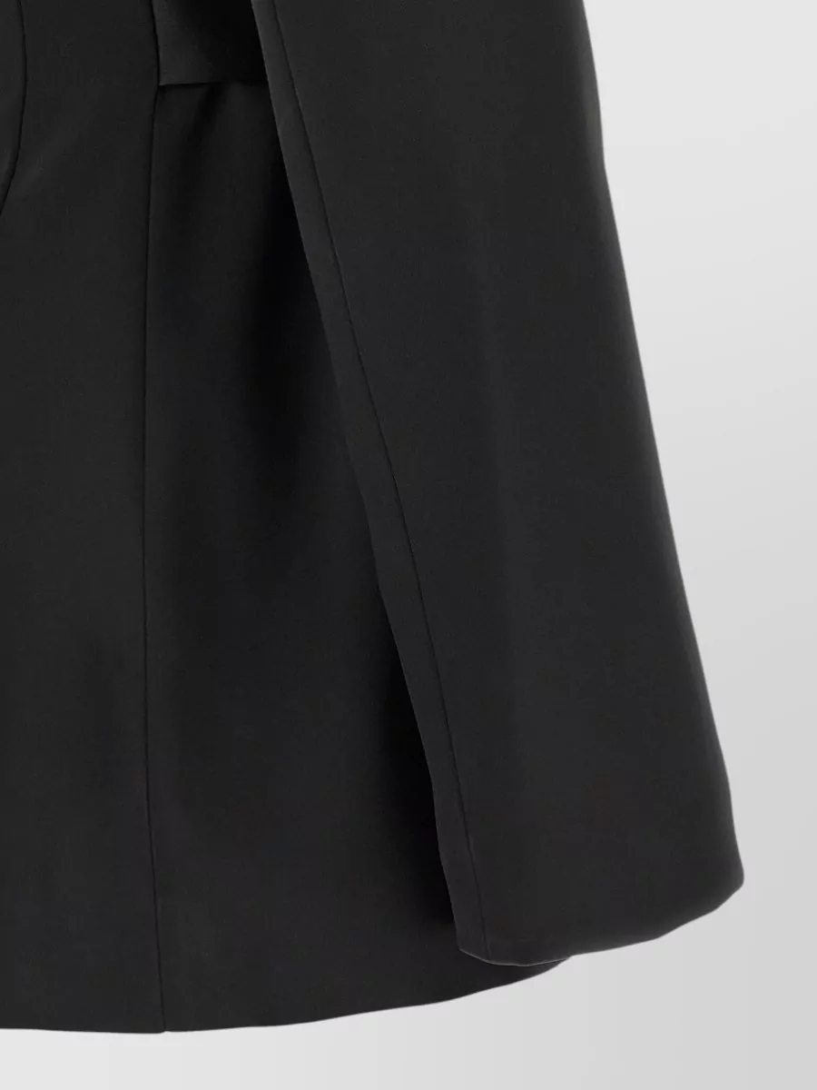 Elisabetta Franchi Stretch Satin Double-Breasted Belted Blazer