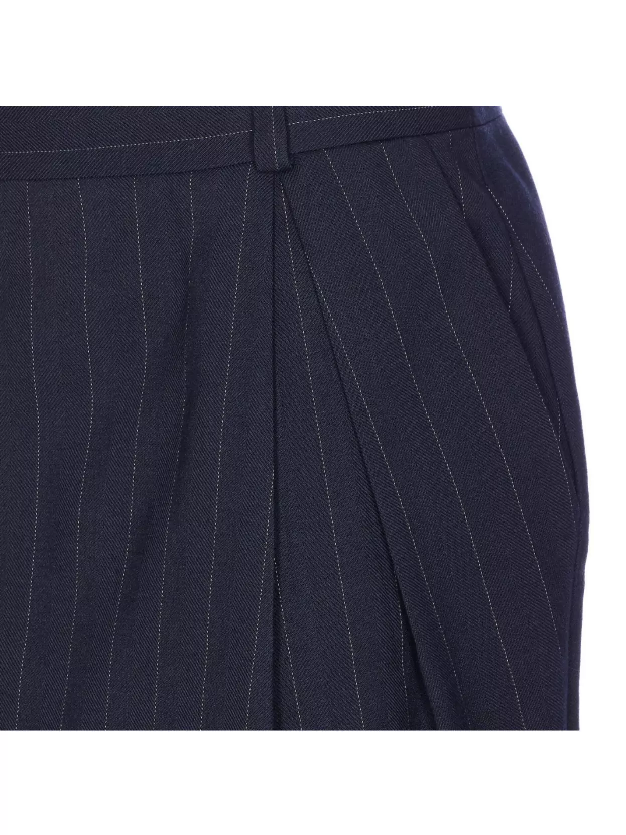 Pinko Mini Skirt With Pinstripe And Pleats In Blue