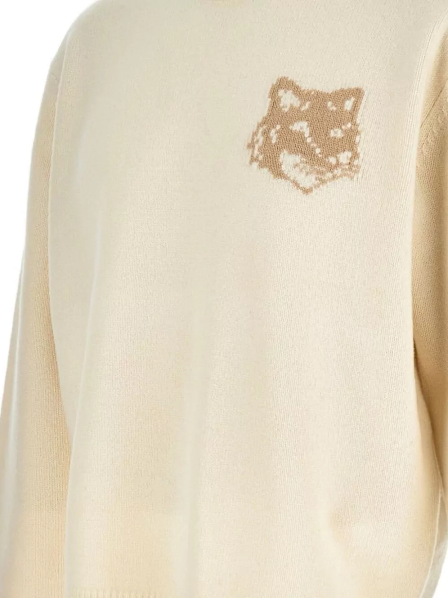 Maison Kitsuné Wool Fine-Knit Round-Neck Jumper