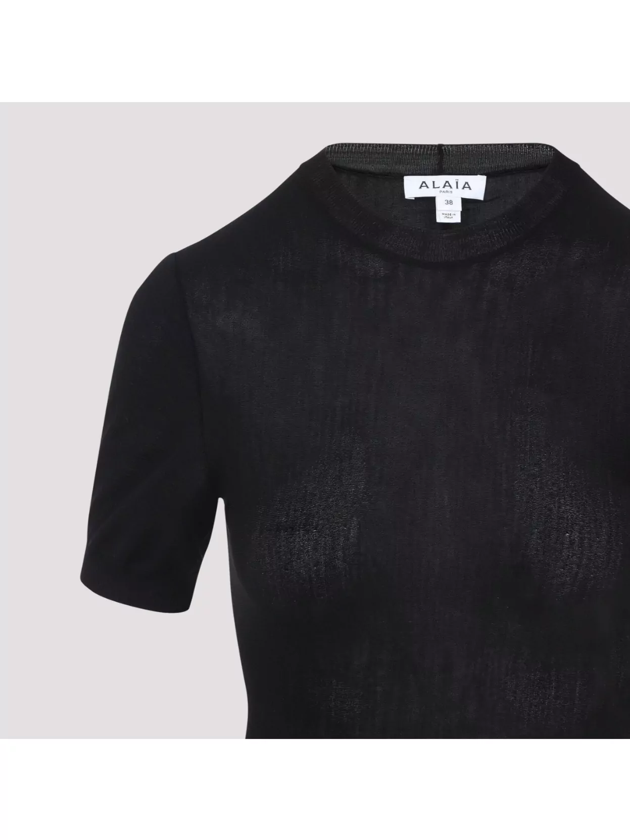 Alaïa Womens Noir Alaia Short-sleeve Peplum Wool Top In Black