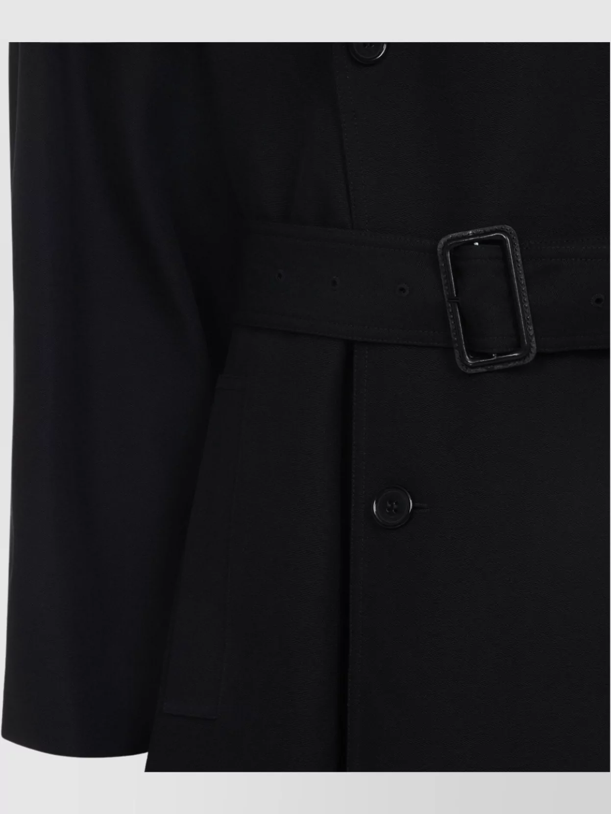 Saint Laurent Wool Coat With Central Back Slit In Blue