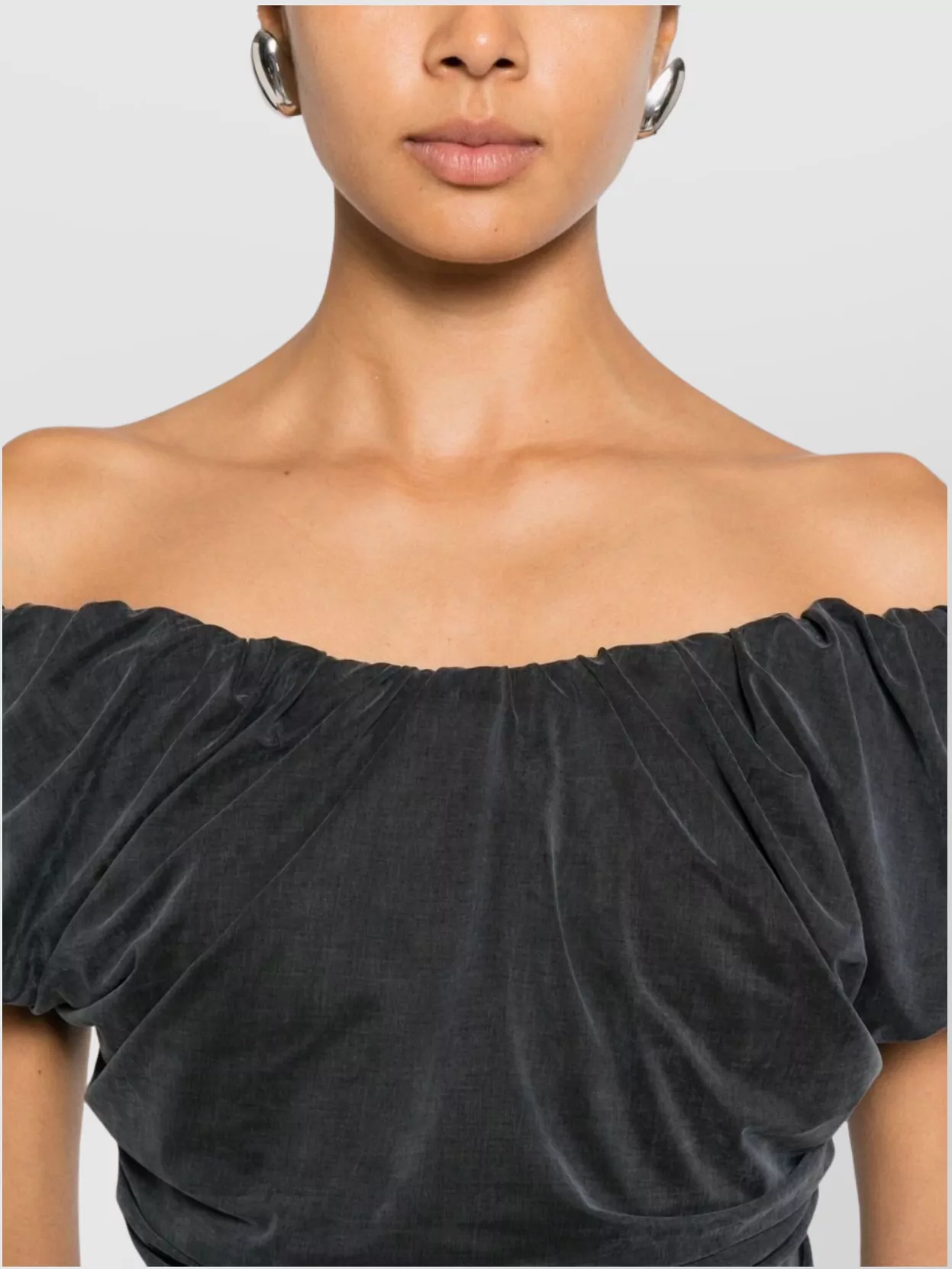 Vivienne Westwood Off-The-Shoulder Velvet Top Short Sleeves