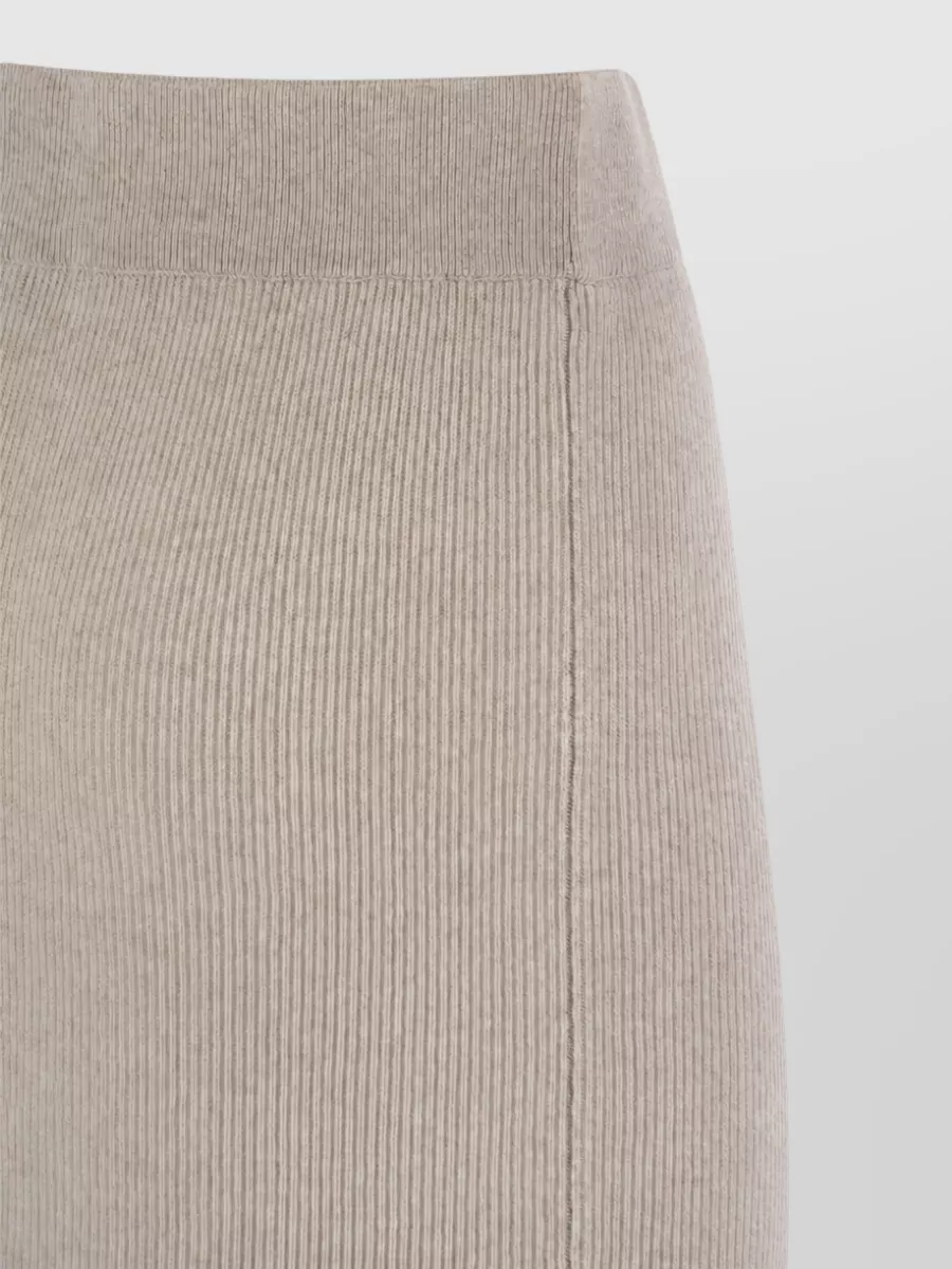 Brunello Cucinelli Cashmere Ribbed Straight Skirt