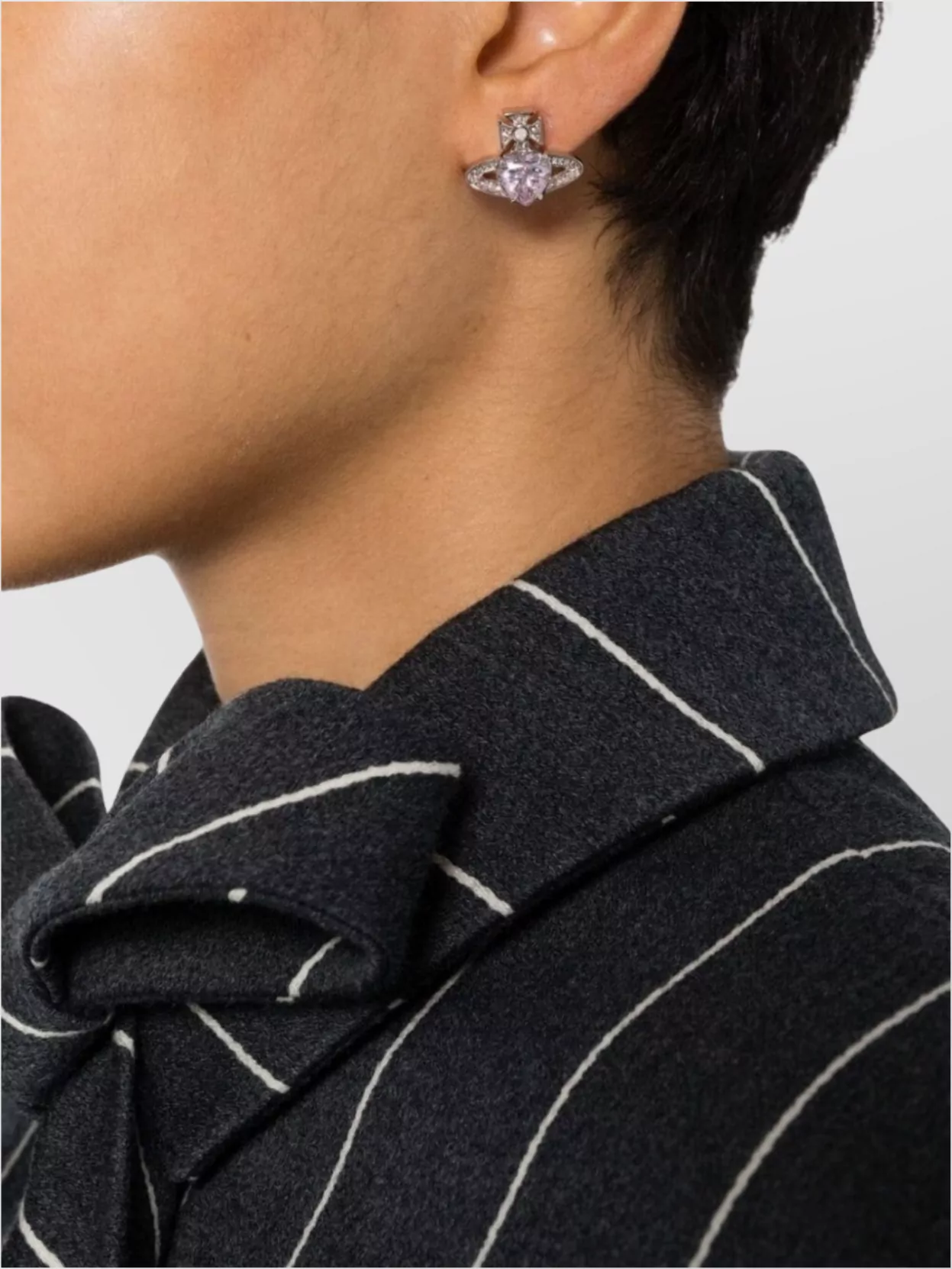 Vivienne Westwood Heart Gemstone Stud Earrings Pair