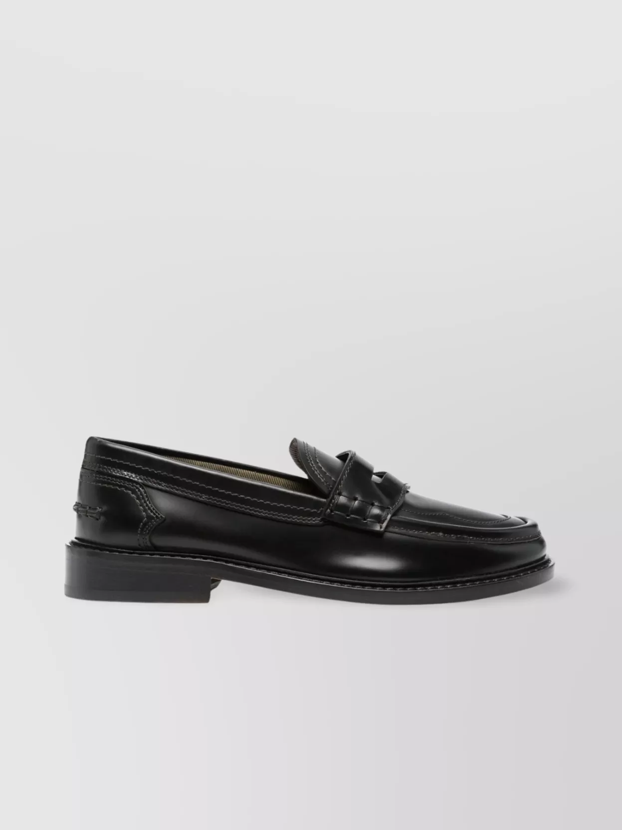 Shop Paul Smith Almond Toe Calf Leather Loafers