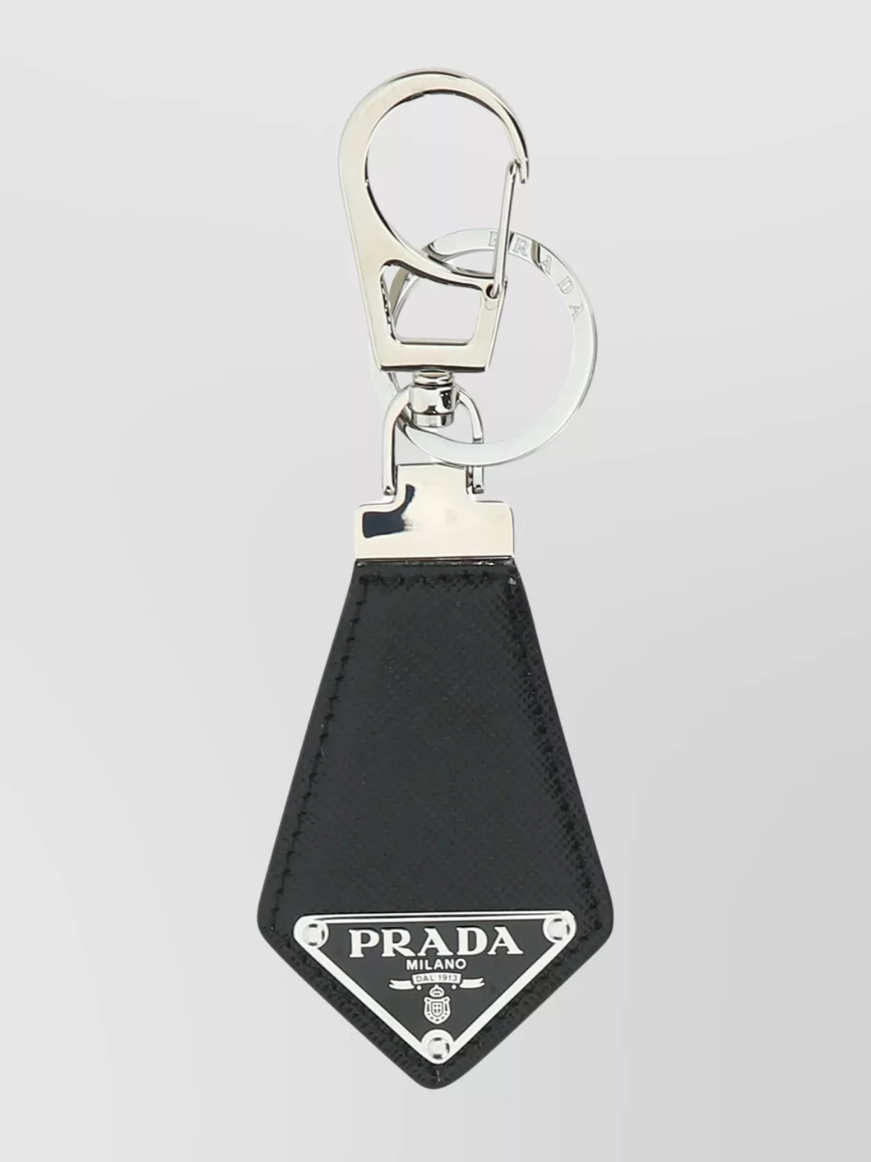 Shop Prada Leather Key Ring Hardware Textured