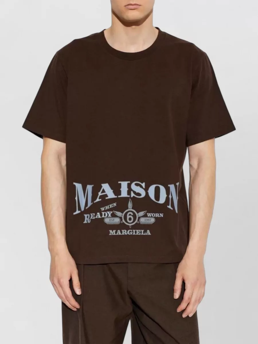 Mm6 Maison Margiela Logo Print Cotton T-Shirt