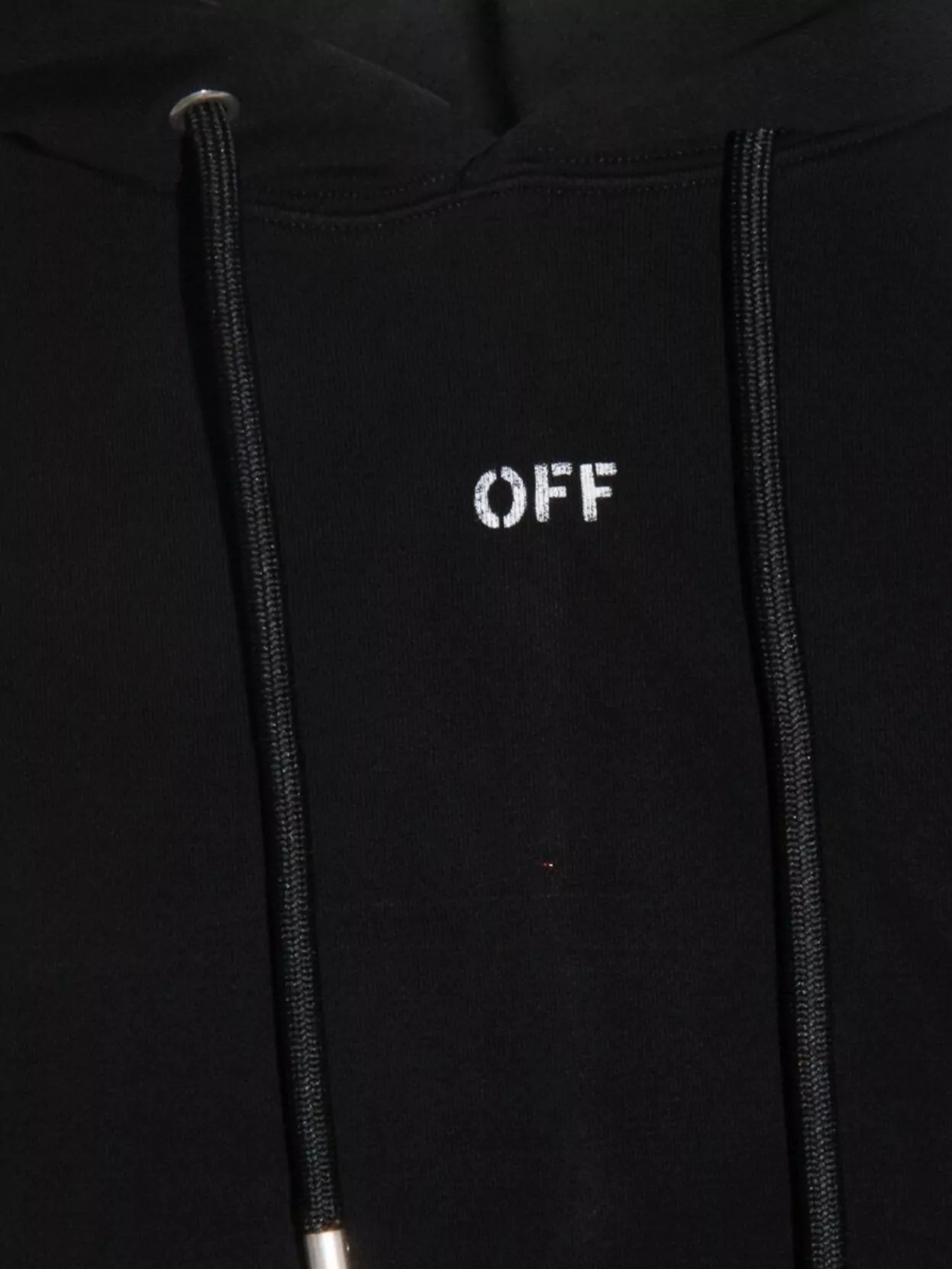 Off-White Hooded Sweatshirt Featuring Graphic Print